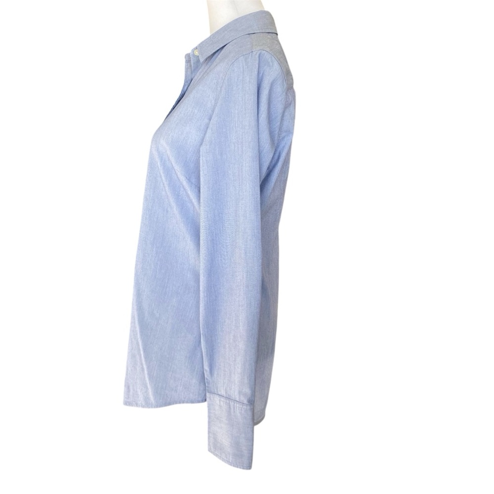 Banana Republic Riley Office, Casual, Minimalist Button-Down Dress Shirt Blue 6 - Picture 4 of 11